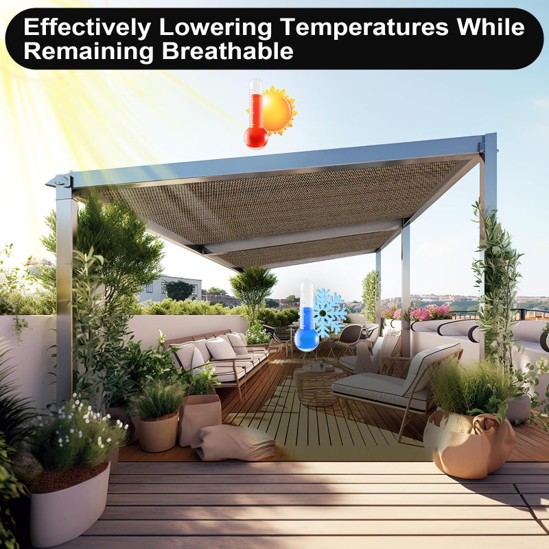 Artpuch Pergola Shade Cover 8'X10' Outdoor Sun Shade Cloth with Grommets Shade Tarp for Patio  Carport  Backyard - Image 3